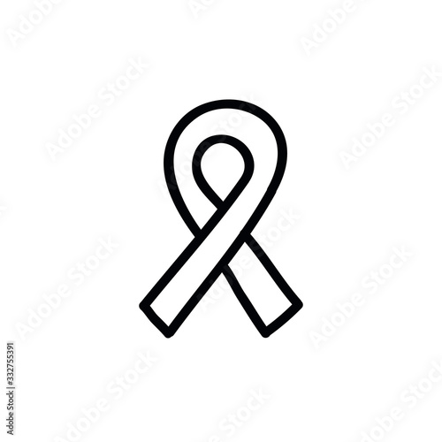 breast cancer awareness ribbon doodle icon, vector illustration