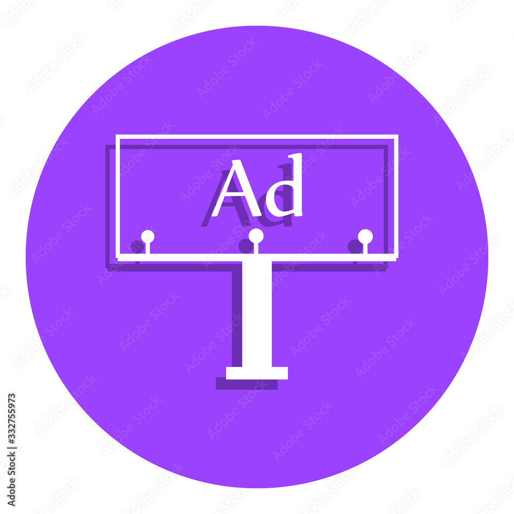 Billboard badge icon. Simple glyph, flat vector of web icons for ui and ux, website or mobile application Billboard badge icon. Simple glyph, flat vector of web icons for ui and ux, website or mobile application