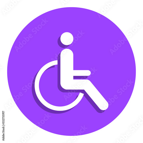 Disabled Handicap badge icon. Simple glyph, flat vector of web icons for ui and ux, website or mobile application