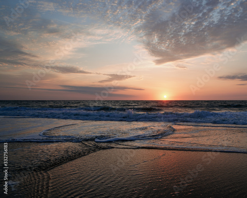 beautiful sunrise at the ocean shore