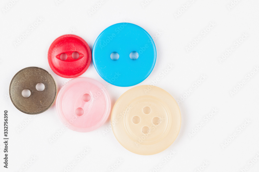 Clothes button isolated on white background. Copy space Clothes button isolated on white background. Copy space