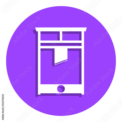 Guillotine badge icon. Simple glyph, flat vector of web icons for ui and ux, website or mobile application
