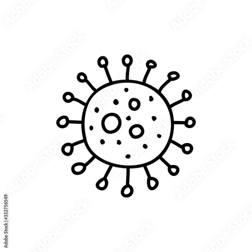 coronavirus doodle icon, vector illustration