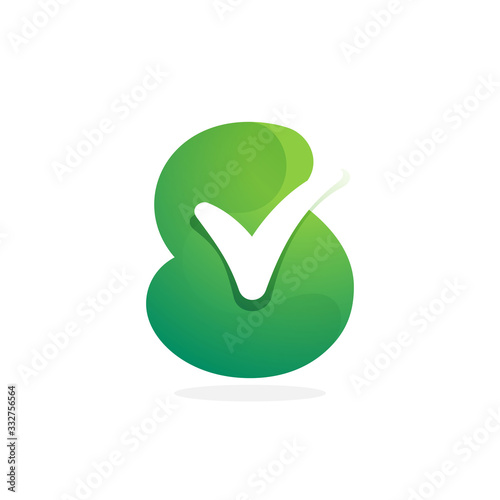 S letter green logo with check mark inside.