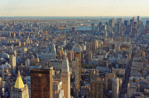 Aerial view on Flatiron district of New York