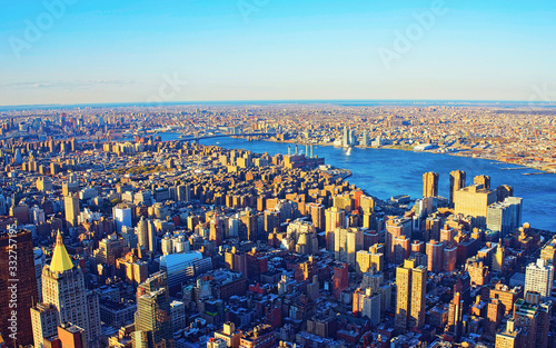 Aerial view on Manhattan and Brooklyn reflex
