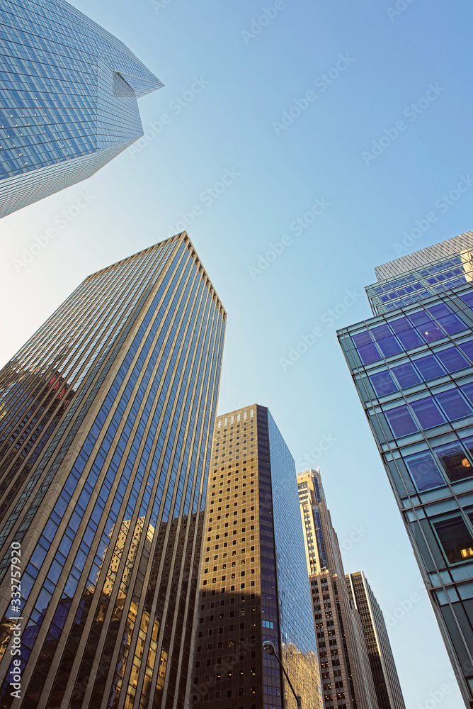 Low angle view of skyscrapers in New York