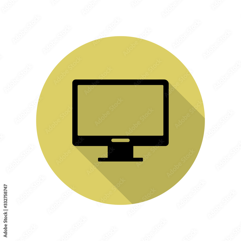 monitor long shadow icon. Simple glyph, flat vector of web icons for ui and ux, website or mobile application monitor long shadow icon. Simple glyph, flat vector of web icons for ui and ux, website or mobile application