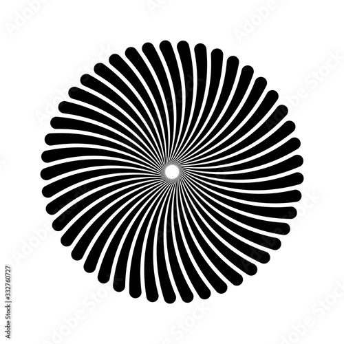 Abstract vector spiral shape on a white background. Isolated spiral  template for design  hypnotic effect. Eps 10