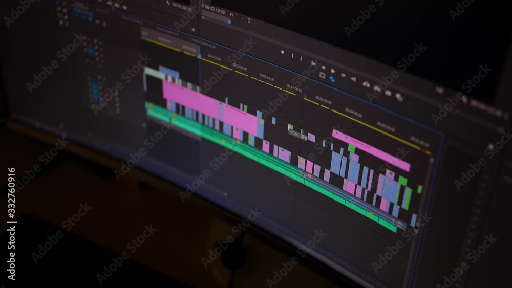 Video editing program. Timeline. Filmmaker Stock Video | Adobe Stock