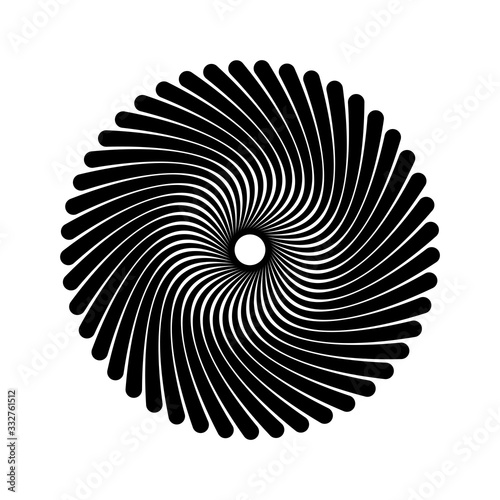 Abstract vector spiral shape on a white background. Isolated spiral, template for design, hypnotic effect. Eps 10