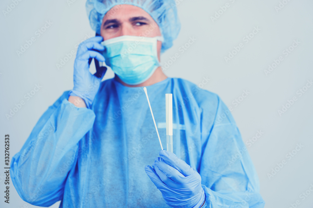 Medicine doctor testing blood samples for virus. Coronavirus. Covid-19 epidemic. Medicine doctor testing blood samples for virus. Coronavirus. Covid-19 epidemic.