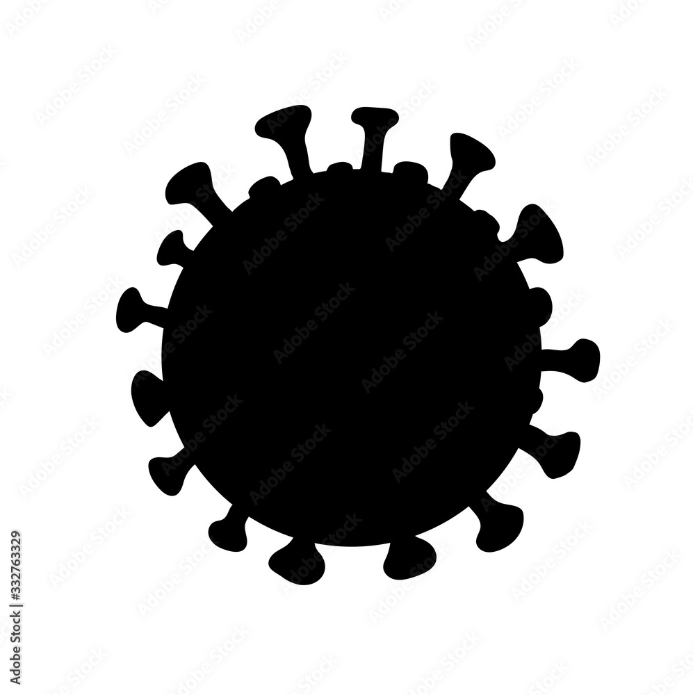 Fototapeta premium Coronavirus vector silhouette illustration