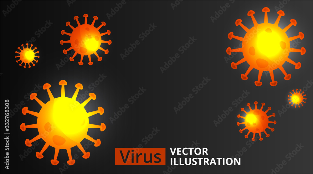 Fototapeta premium Virus microbe microbiology background. Computer virus, allergy bacteria, medical healthcare, disease germ, pathogen organism