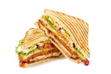 Sierkussen Snackbar Klassieke clubsandwich in twee helften  © robertsre