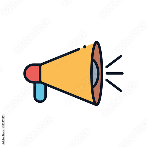 Isolated megaphone line fill style icon vector design