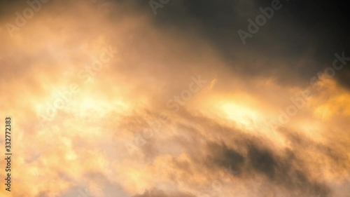 Timelapse of Clouds at Sunset, Sky with Dramatic Colors, Light and Sun Rays