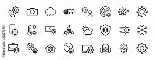 A simple set of settings and options related to Vector Line Icons. Contains icons such as set time, business, phone, and more. Editable Stroke.. 480x480
