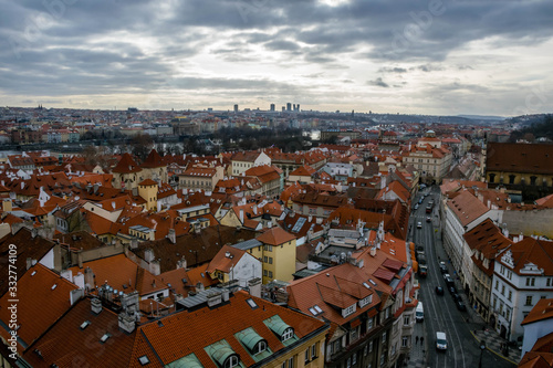 View from the top on Prague city center