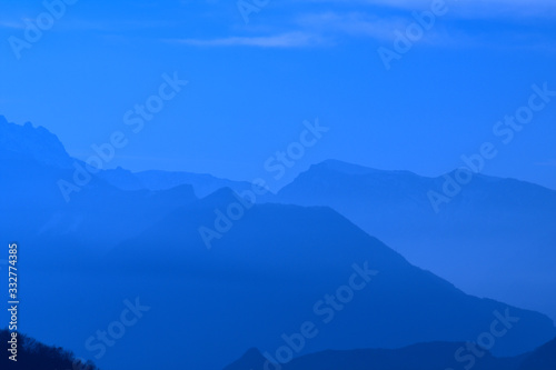 aerial view of mountains,blue,sky, nature, fog,landscape,beautiful, beauty, panorama,  © Daniele