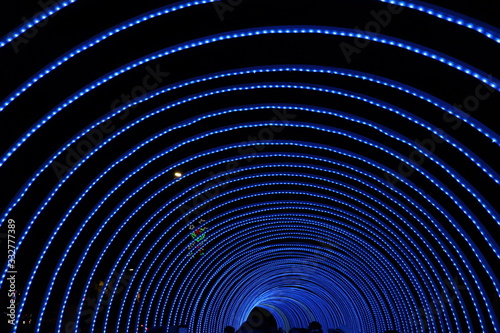 Christmas lamp tunnel  Maceio city  state of Alagoas  Brazil