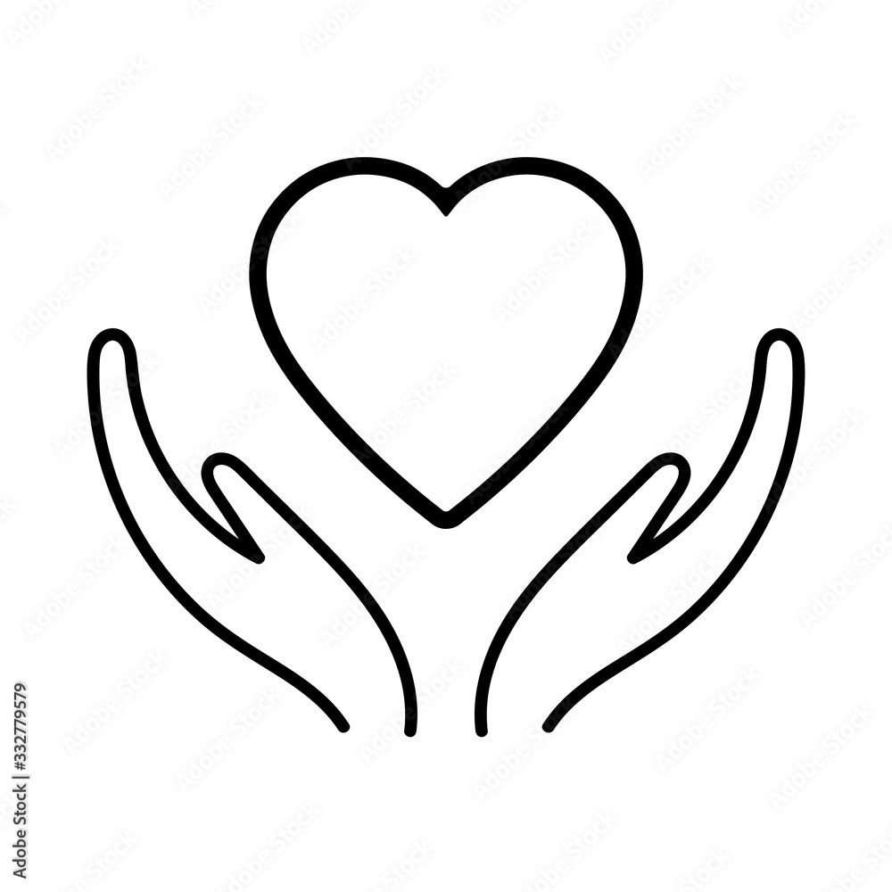 hands holding heart icon. Simple hands holding heart icon. On white background. hands holding heart icon. Simple hands holding heart icon. On white background.
