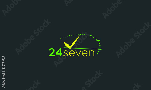 An abstract 24/7 seven logo design