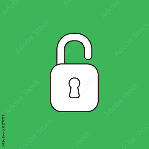 Vector icon of opened, unlocked padlock.