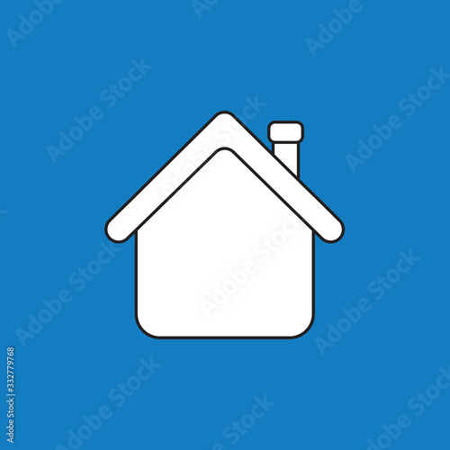Vector icon concept of house with red roof.