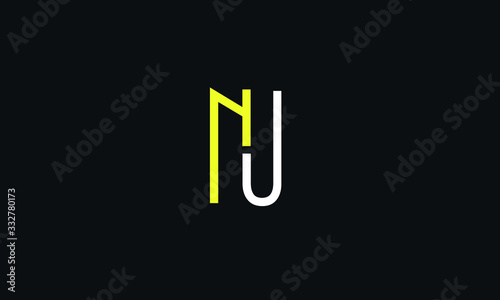 NU Letter Logo Alphabet Design Template Vector