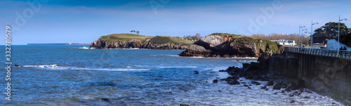 panoramic view of the beach of Perlora in Asturias