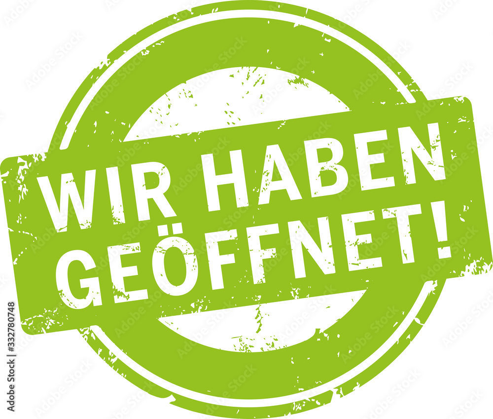 grüner Button Siegel wir haben geöffnet