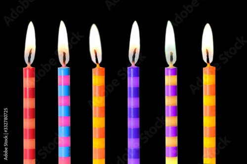 Holiday Candles black isolated back ground