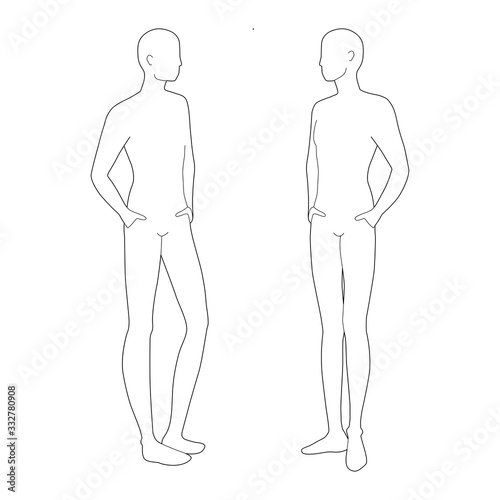 Fashion template of relaxing stand men. 