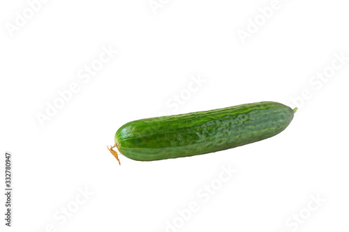 Ripe cucumber isolated on white background.