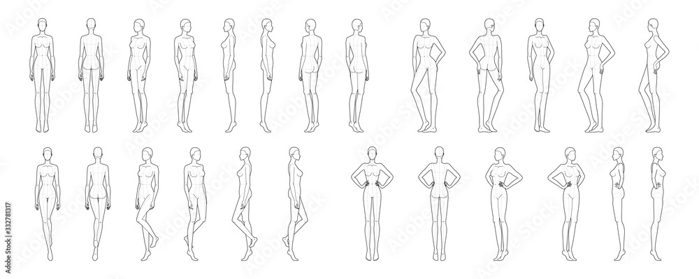 Fashion template of 25 women. Fashion template of 25 women.