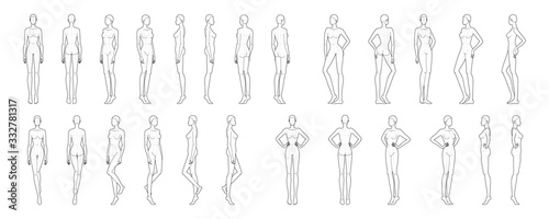 Fashion template of 25 women. 