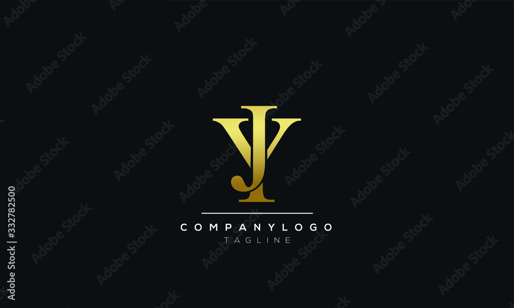 YJ JY alphabet letter icon logo design 