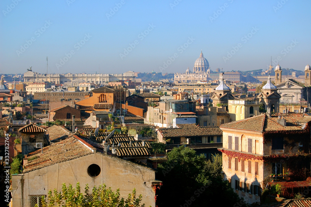 Beautiful city view of Rome, Italy