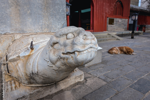 Stele statue in Zhihua - Buddhist Temple of Wisdom Attained located in Lumicang hutong in Beijing city, China photo