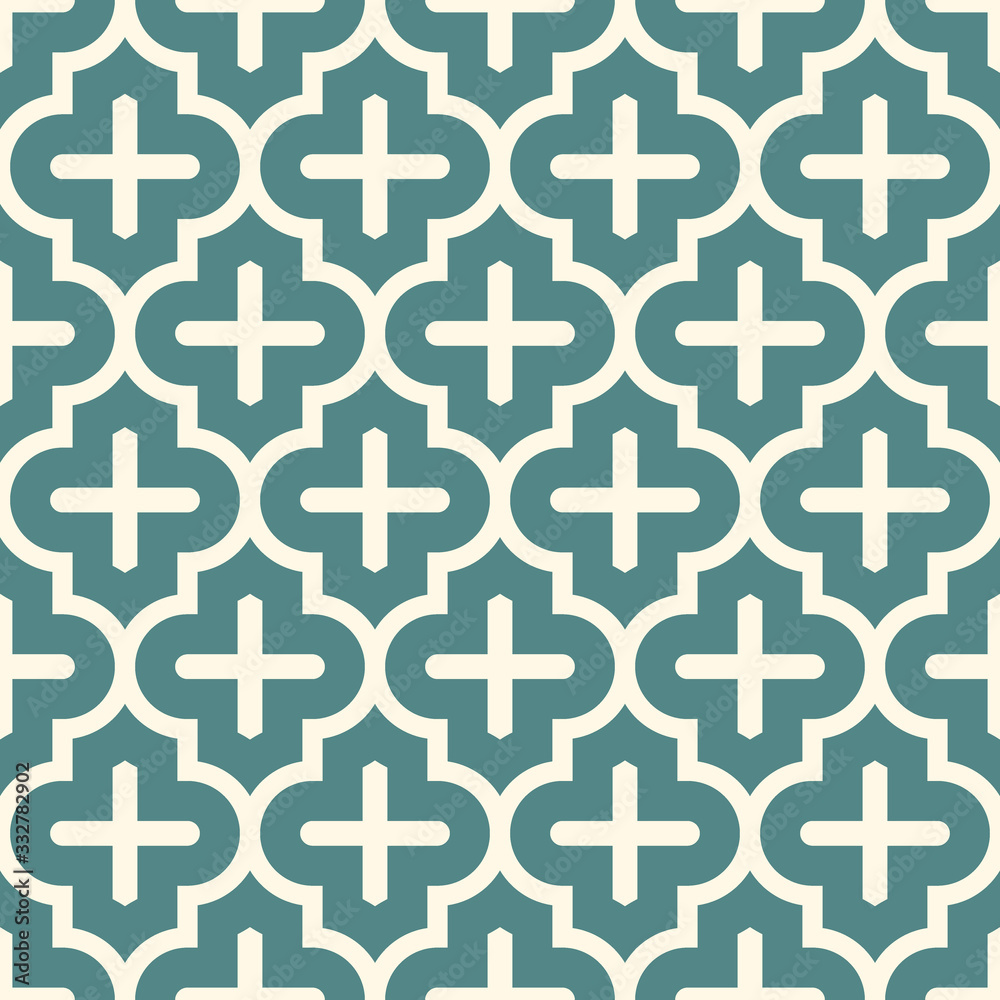 Seamless surface print with ogee ornament. Oriental traditional pattern with repeated mosaic tile Moroccan crosses motif Seamless surface print with ogee ornament. Oriental traditional pattern with repeated mosaic tile Moroccan crosses motif