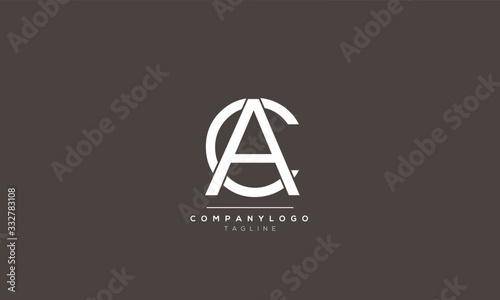 CA AC alphabet letter icon logo design 