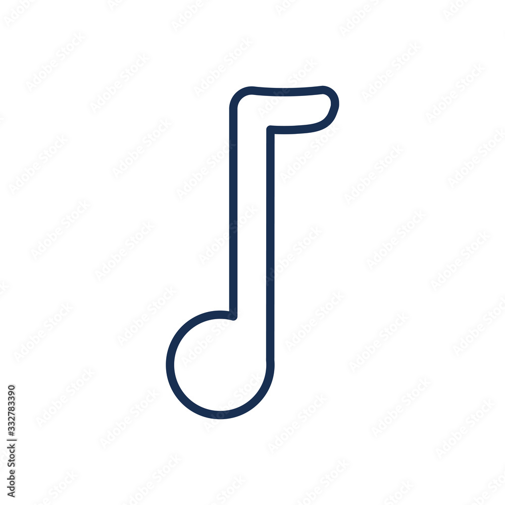Music note line style icon vector design