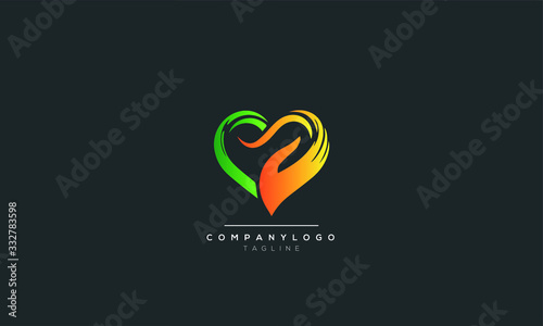 An abstract heart care logo design