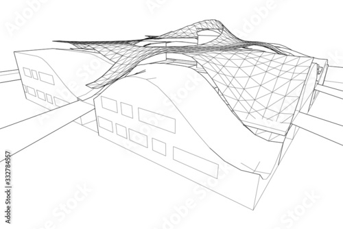 Concept 3d architecture, vector illustration