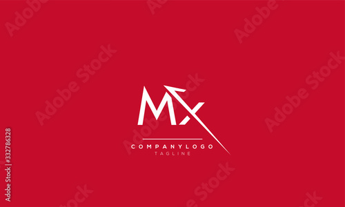 MX Letter Logo Design Template Vector photo