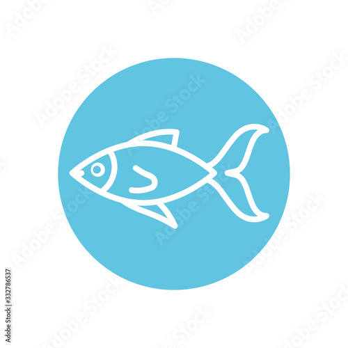 Isolated fish line block style icon vector design