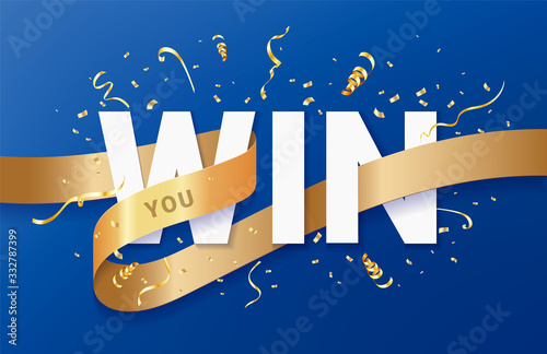 You win celebrating banner template