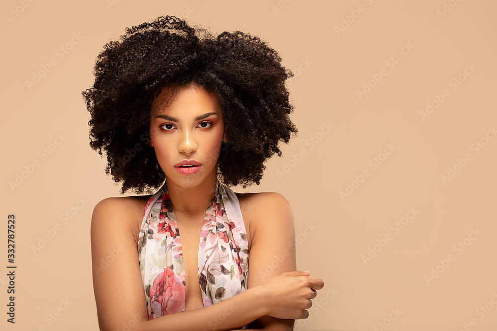 Beauty portrait of afro woman. Beauty portrait of afro woman.