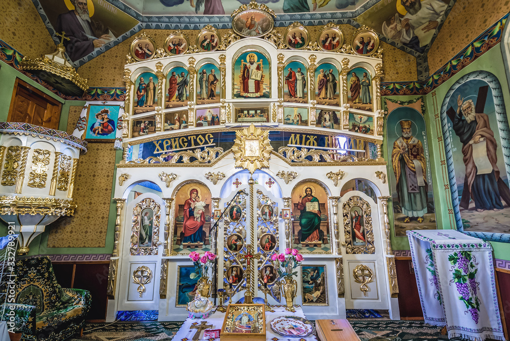 Iconostases of Orthodox church of Blessed Virgin Assumption in Chortkiv, Ukraine